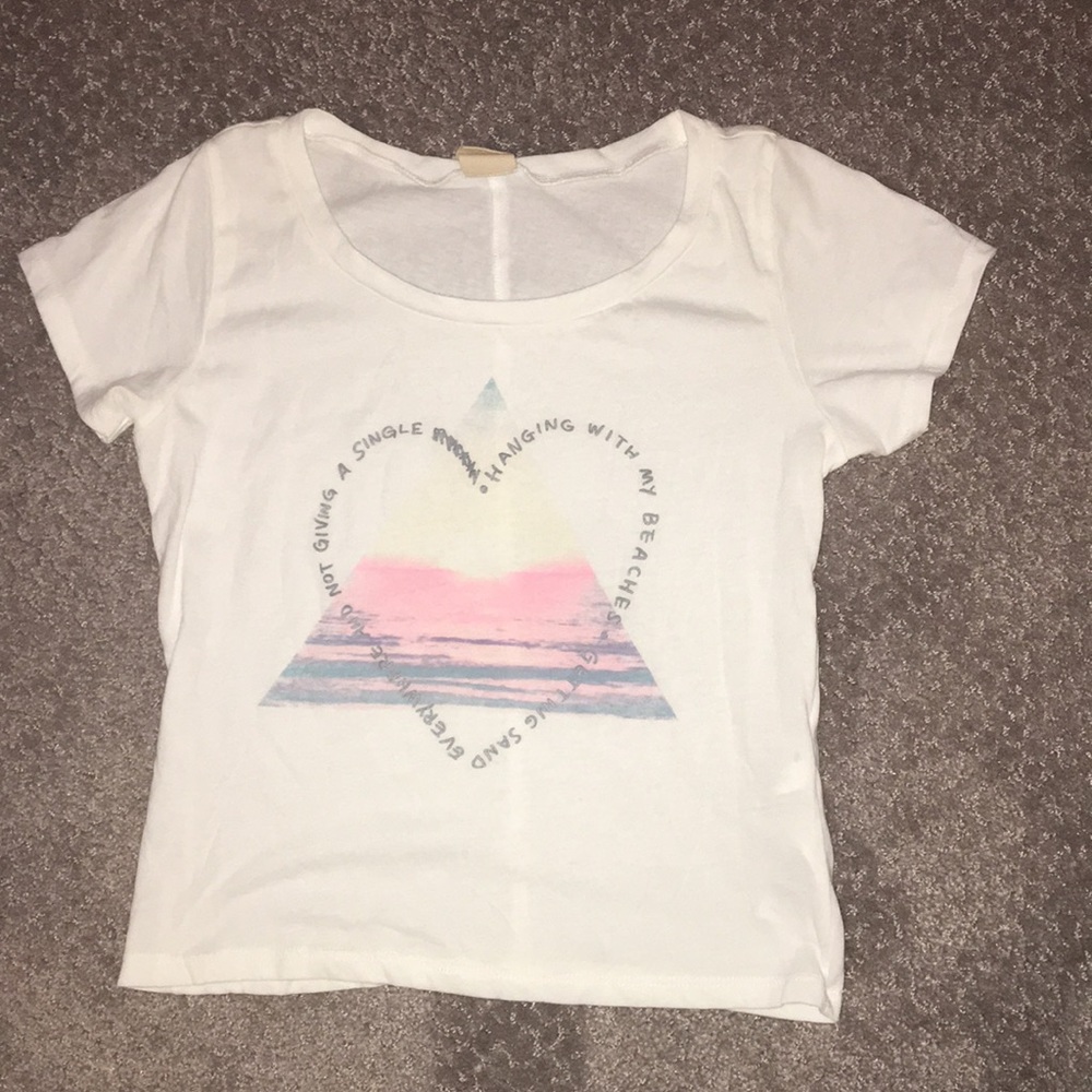 white HOLLISTER cropped tee